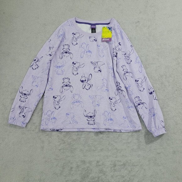 NEW Disney Stitch Womens Purple Long Sleeve Pajama Set Small / 25PT - Picture 2 of 6
